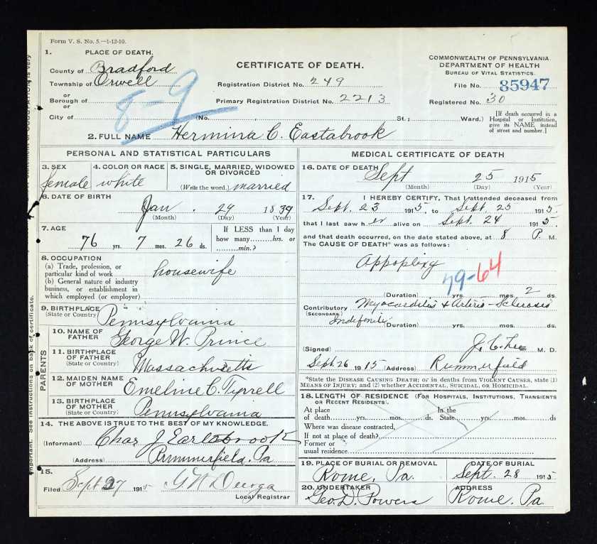 Eastabrook_Hermina_deathCertificate_1915